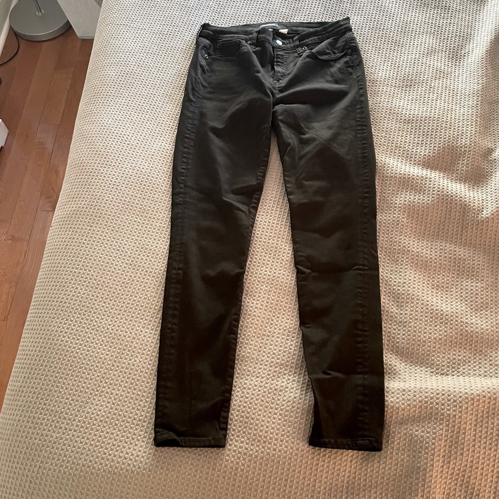 JCREW 8” TOOTHPICK BLACK JEANS